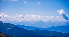 Blick vom Rosengarten zu den Westalpen