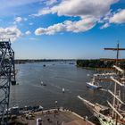 Blick vom Rostocker Stadt -und -Museumshafen Richtung Warnemünde