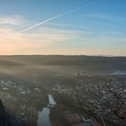 Blick vom Rotenfelsmassiv auf Ebernburg