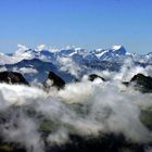 Blick vom Säntis auf die Alpengipfel