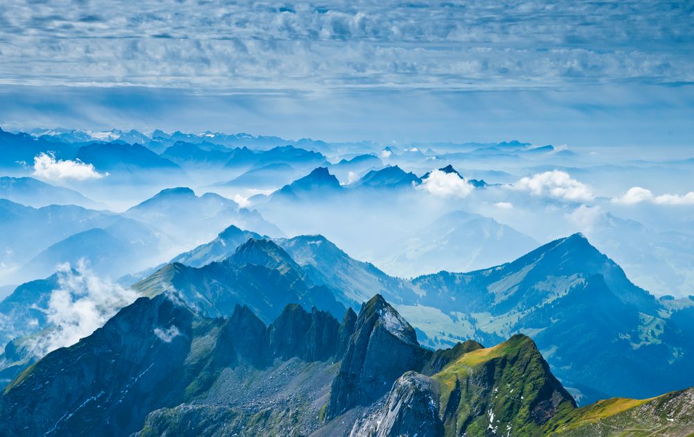 Blick vom Säntis gegen Westen (Toggenburg)