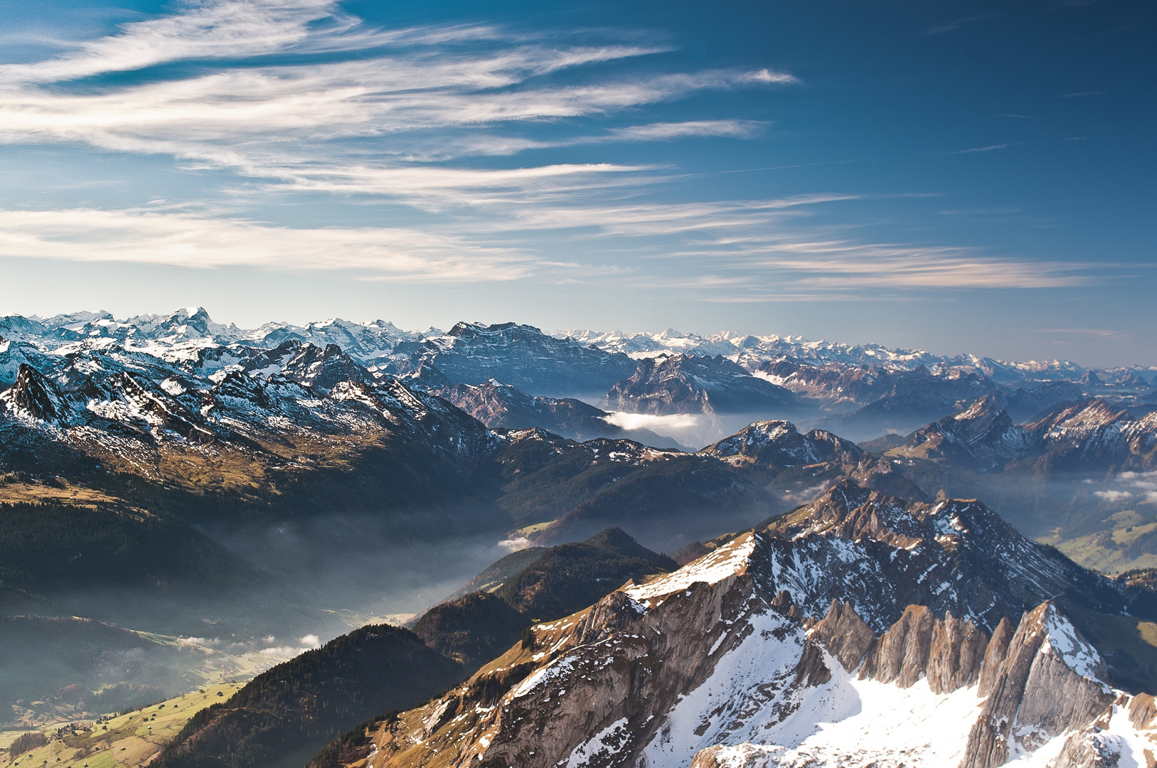 Blick vom Säntis in der Schweiz