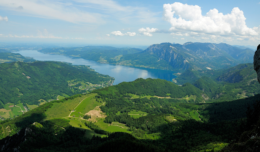 Blick vom Schafberg zum Attersee im Salzkammergut