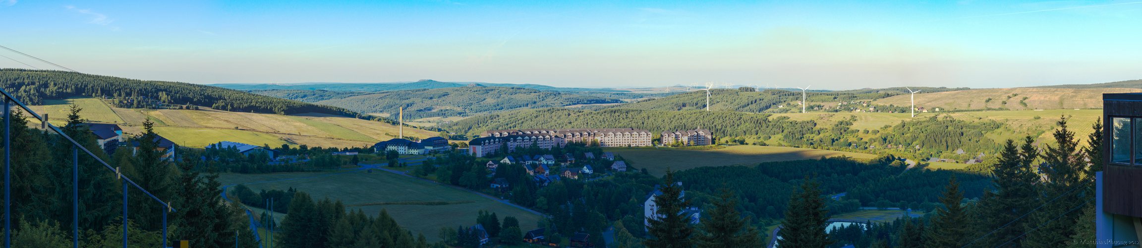 Blick vom Schanzentisch der Fichtelbergschanze