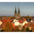 blick vom schloss auf die st. nikolai-kirche in quedlinburg