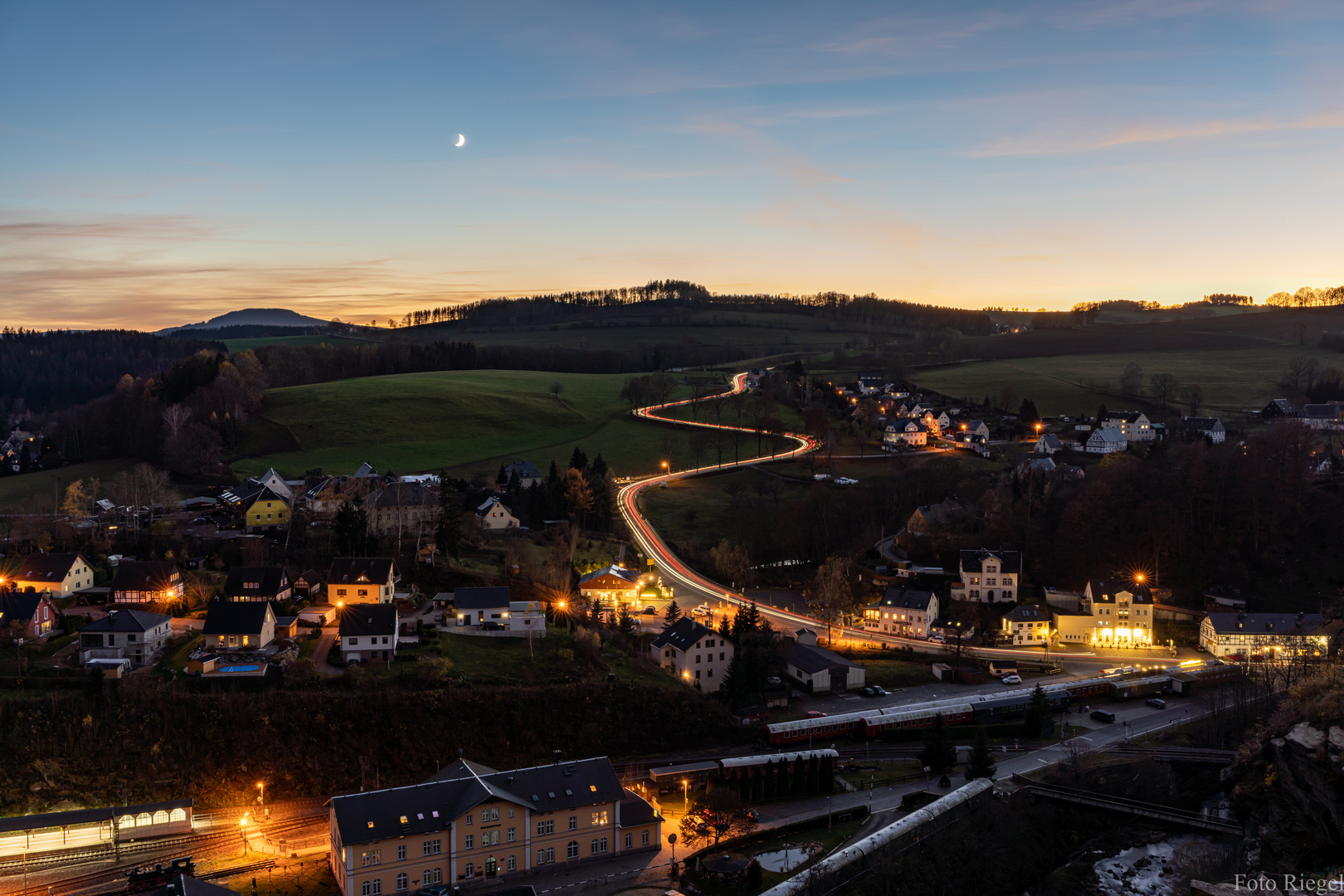 Blick vom Schloss Wolkenstein ins Tal