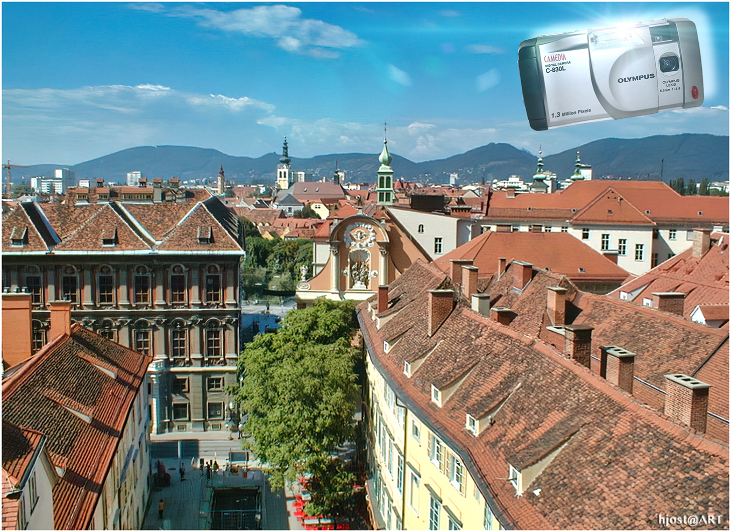 Blick vom Schloßberg in Graz ...