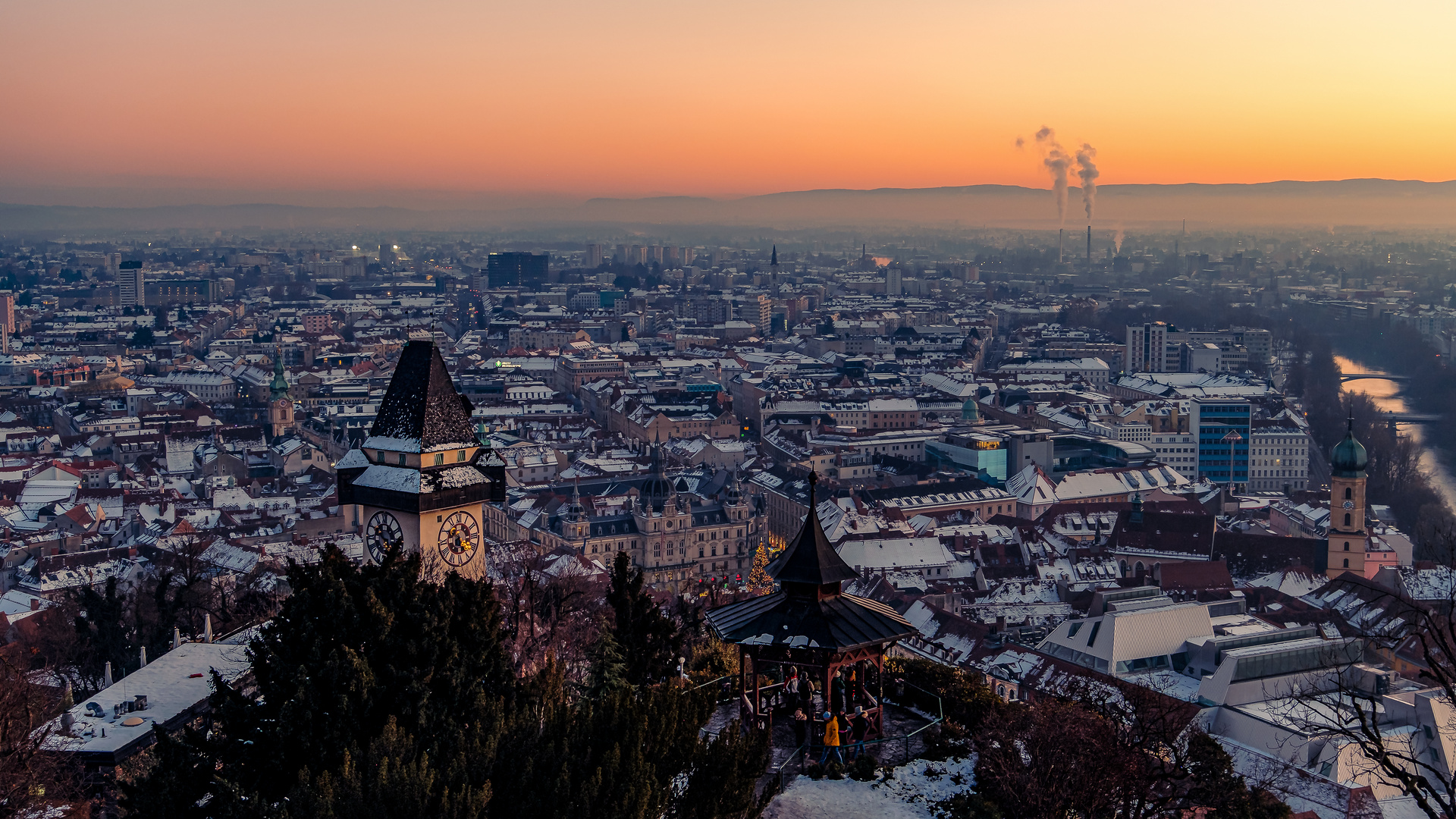 Blick vom Schlossberg / Uhrturm Graz