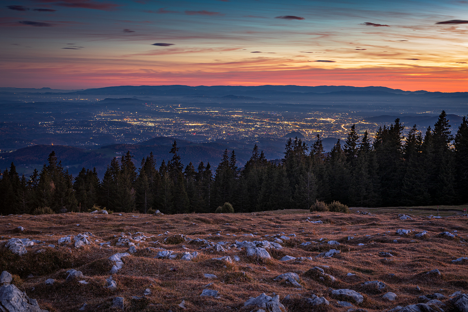 Blick vom Schöckl auf Graz