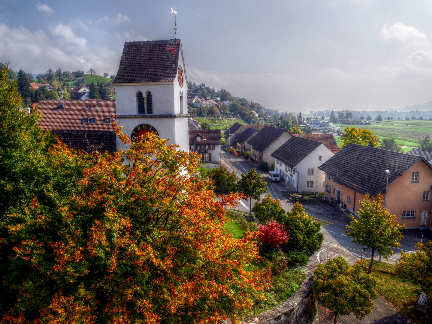 Blick vom Schuhlzimmer Egliswil