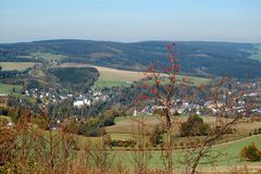 Blick vom Schwartenberg auf Neuhausen (Erzgeb.)