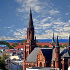 Blick vom Schweriner Dom zur Paulskirche