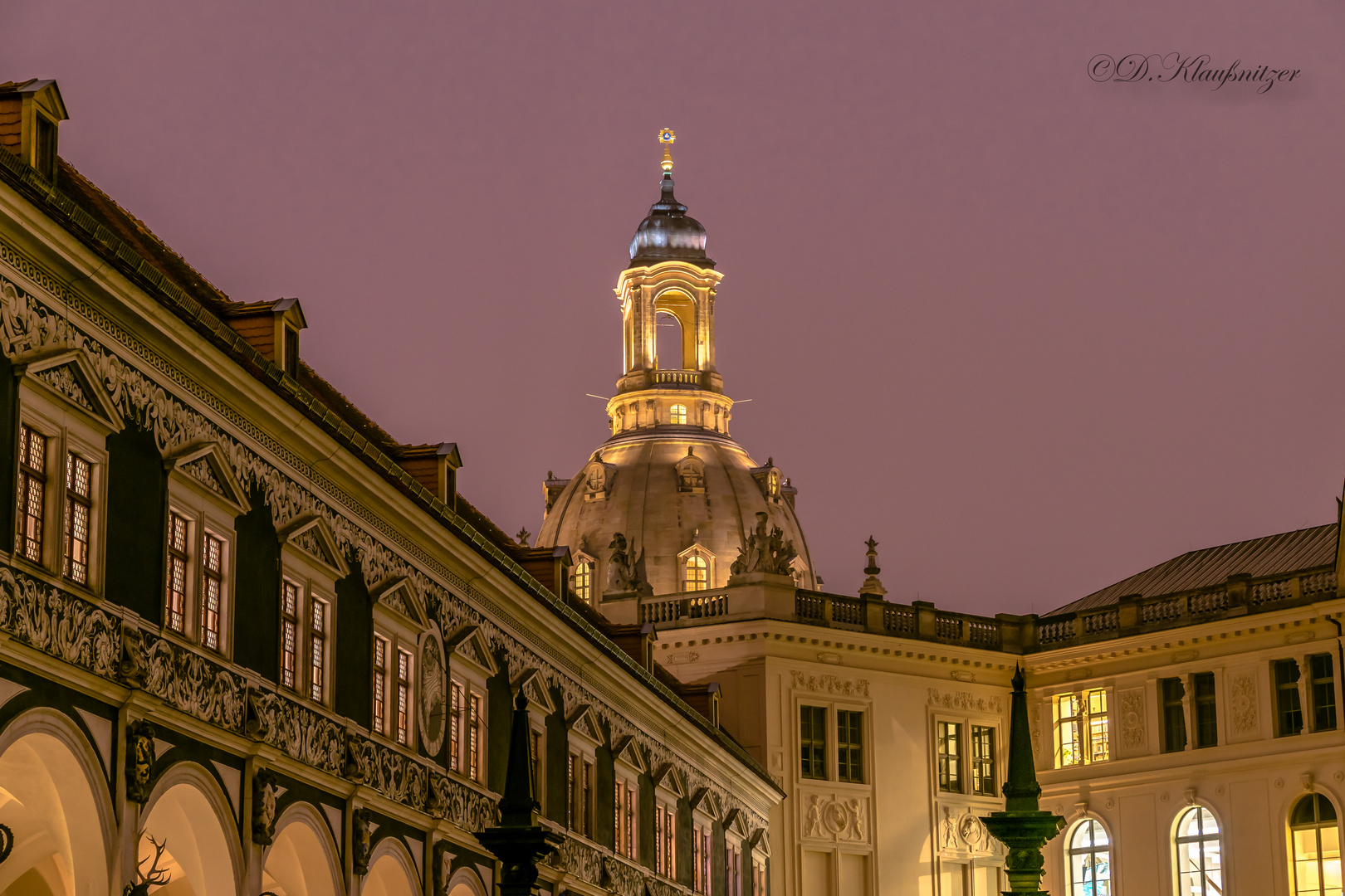 Blick vom Stallhof Dresden auf die Frauenkirche