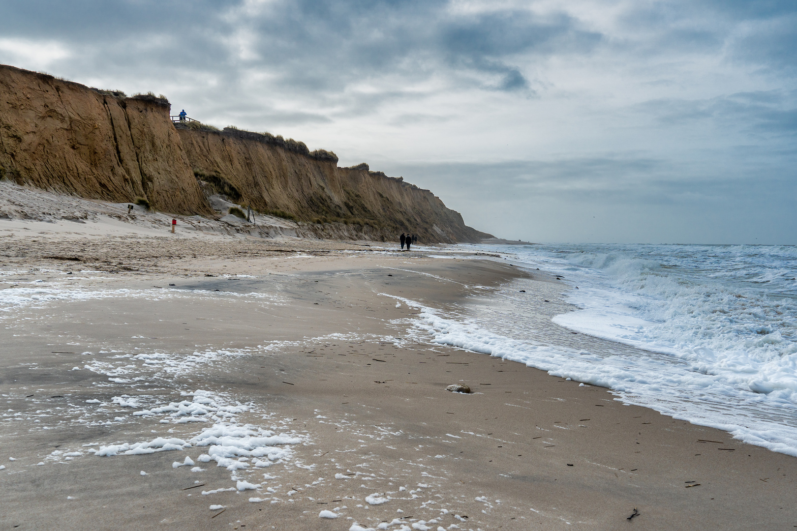 BLICK VOM STRAND AUF DAS ROTE KLIFF - KAMPEN AUF SYLT FEBRUAR 2020