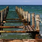 Blick vom Strand auf den Steg bei Zingst