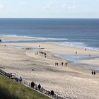 Blick vom Strandübergang "Himmelsleiter" in Westerland auf die See.