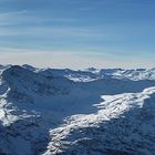 Blick vom Stubaier Gletscher in die Ötztaler Alpen mit Wildspitze und Weißkugel