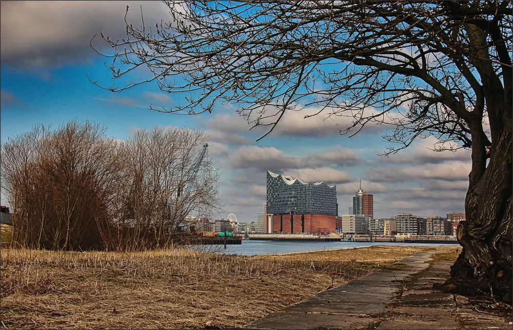 * Blick vom Süden auf die Hafen-City