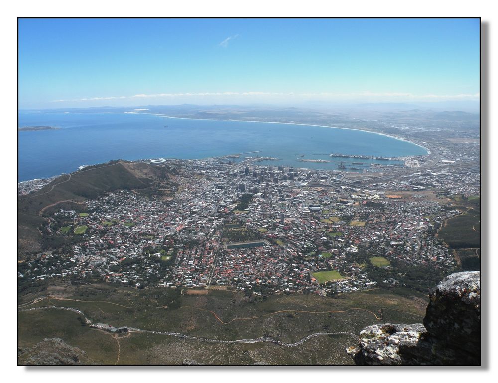 Blick vom Tafelberg auf Kapstadt