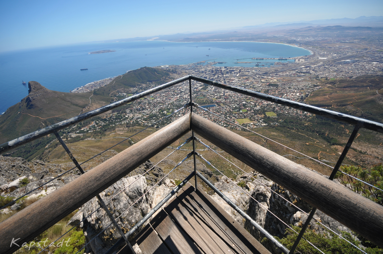 Blick vom Tafelberg auf Kapstadt