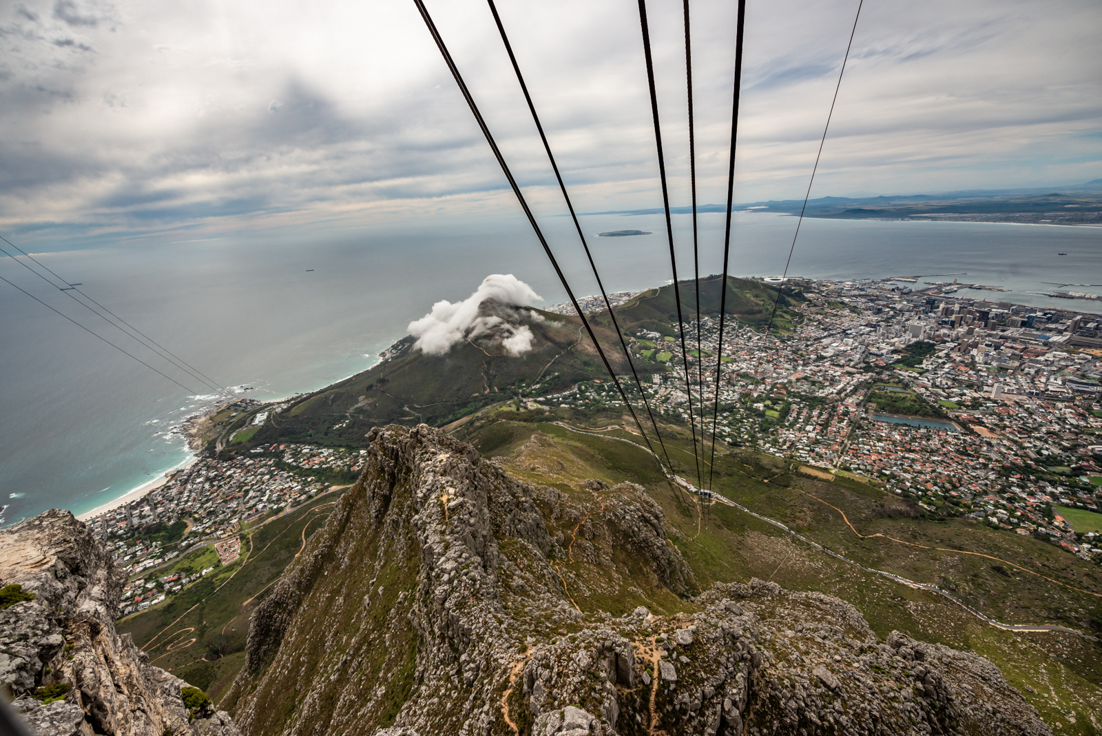 Blick vom Tafelberg auf Kapstadt und die Küste