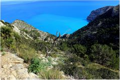 Blick vom Talaida de Alcudia in Richtung NW. Unter uns die Platja de Coll Baix