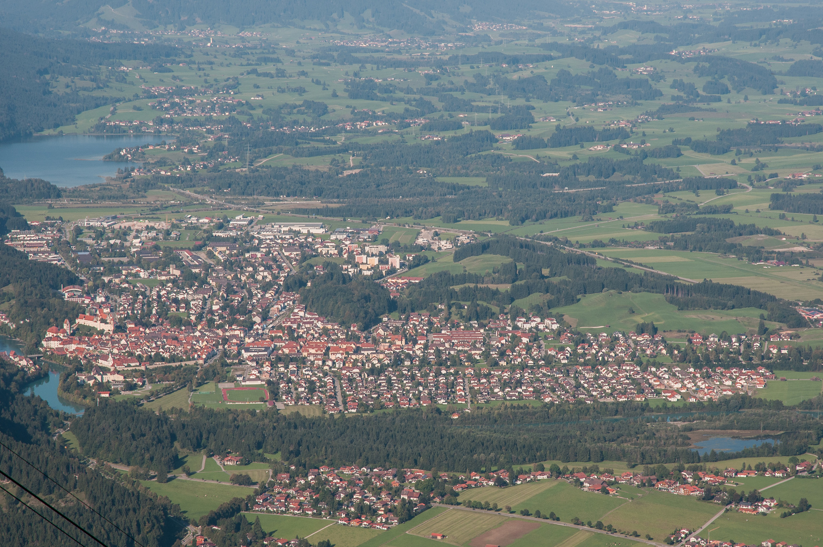 Blick vom Tegelberg auf Füssen