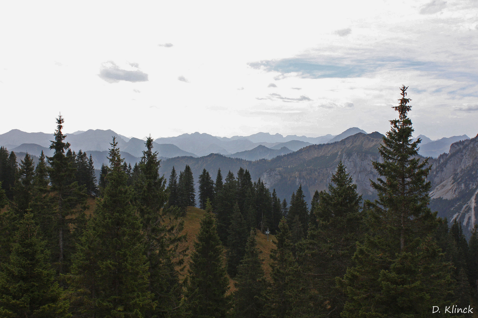 Blick vom Tegelberg in die Alpen