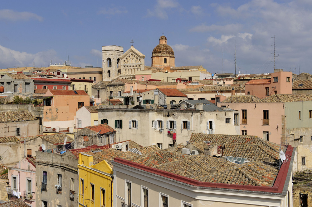 Blick vom Torre dell´Elefante auf die Altstadt von Cagliari