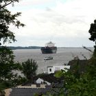 Blick vom Treppenviertel auf die Elbe in Blankenese