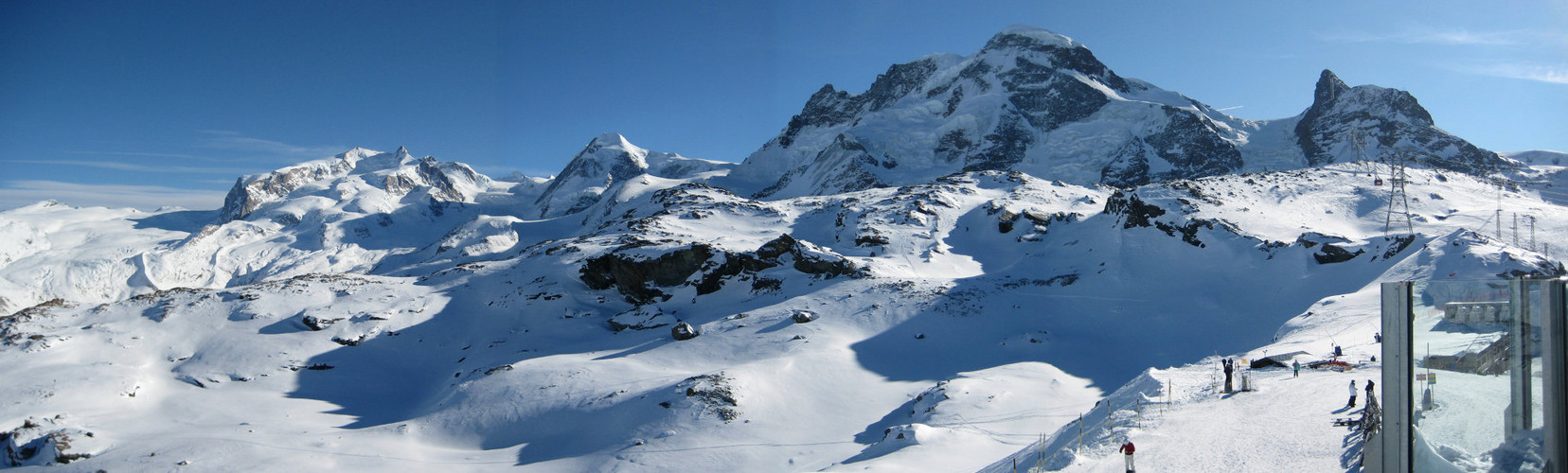 blick vom trockenen steak auf "die giganten der alpen"