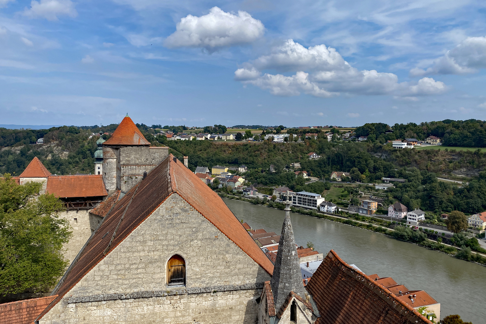 Blick vom Turm der Burg zu Burghausen