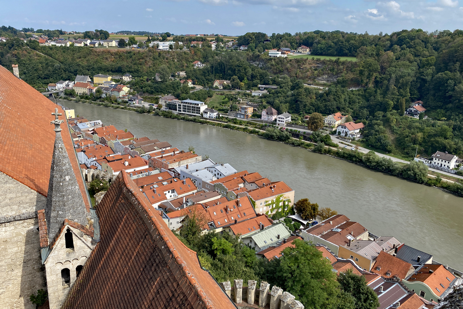 Blick vom Turm der Burg zu Burghausen
