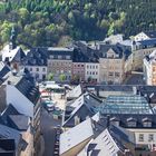 Blick vom Turm von St. Annen über die Dächer der Annaberger Altstadt Richtung Markt