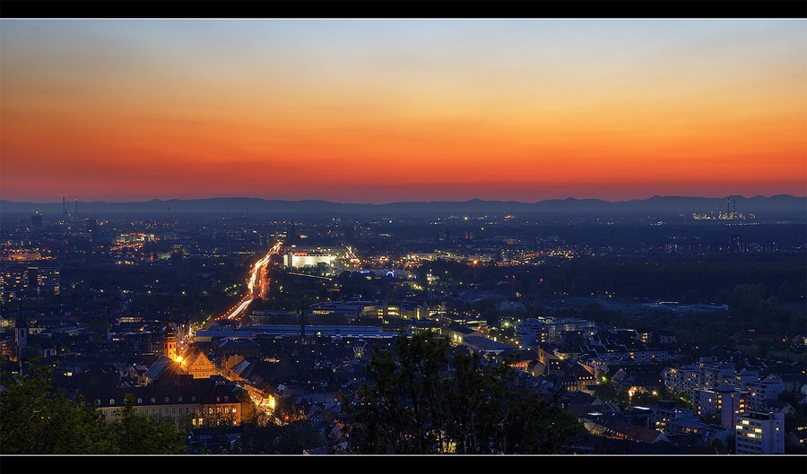 Blick vom Turmberg auf Karlsruhe