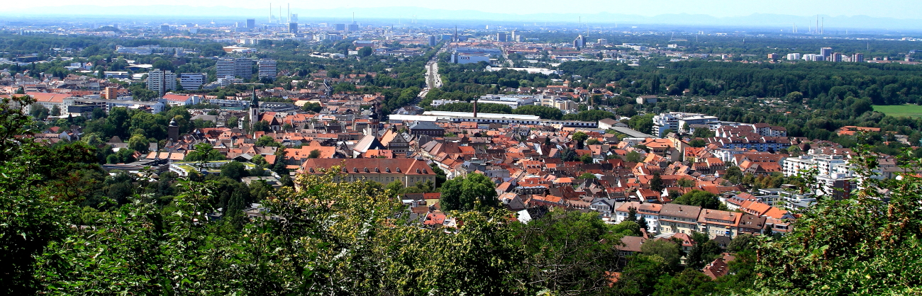 Blick vom Turmberg, bei Karlsruhe