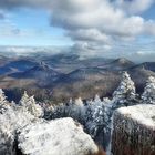 Blick vom verschneiten Rehbergturm 