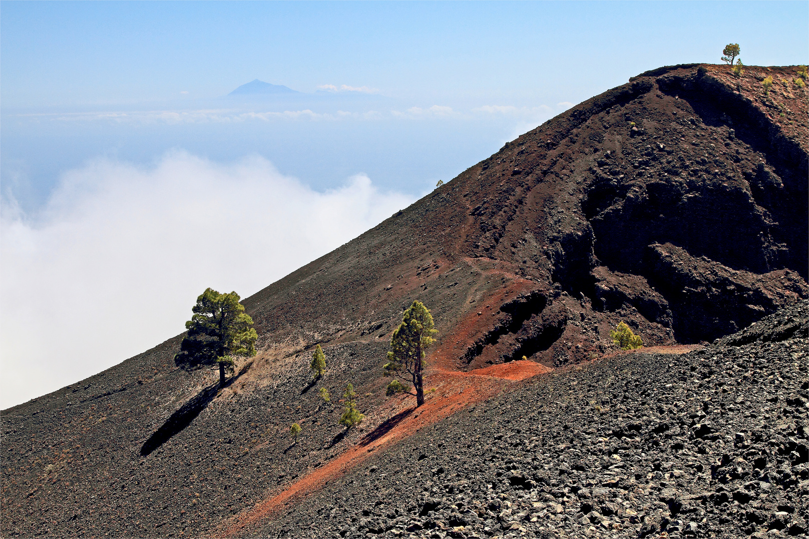 Blick vom Vulkan Martin zum Vulkan Teide