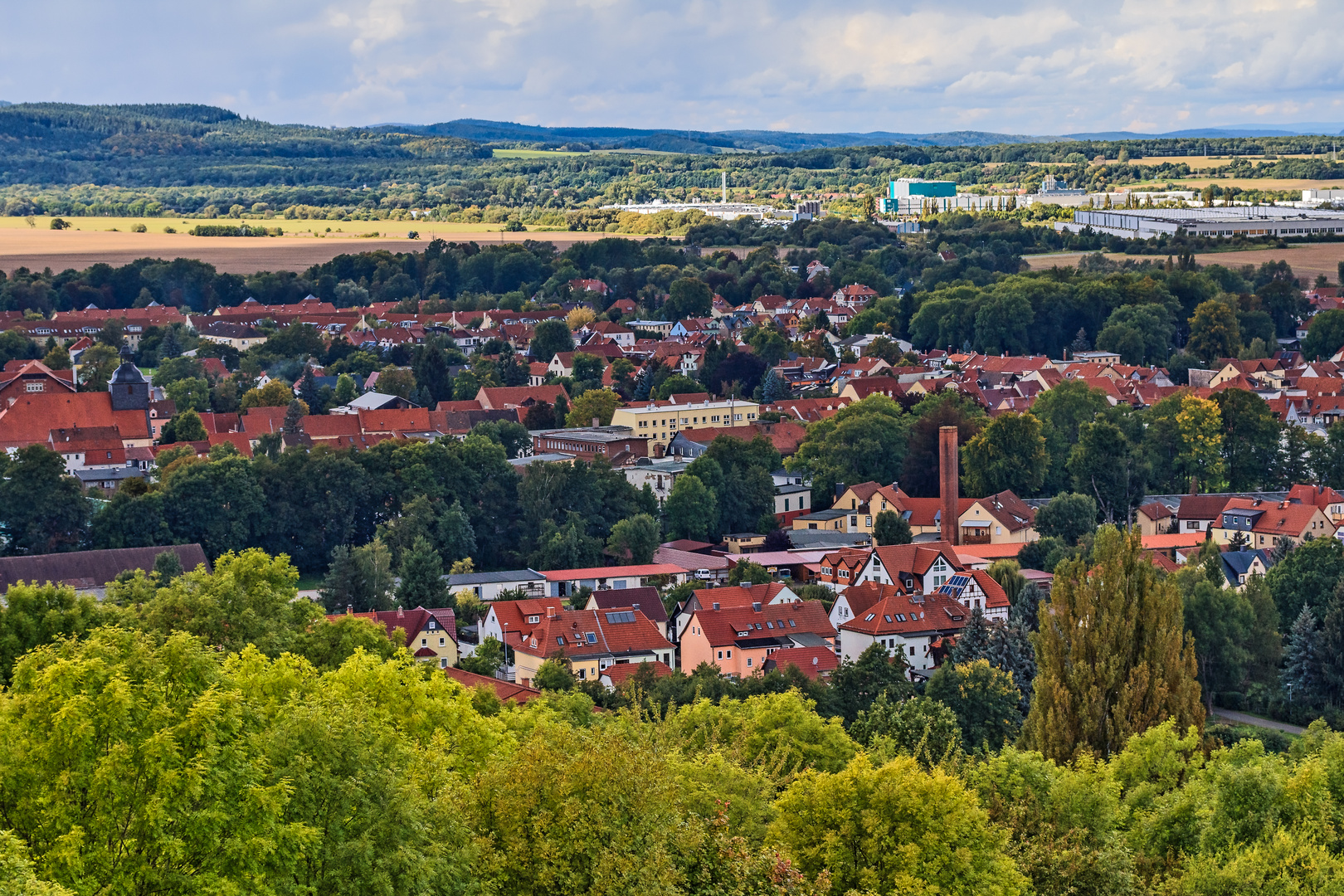 Blick vom Wasserturm auf dem Goldberg in Ohrdruf