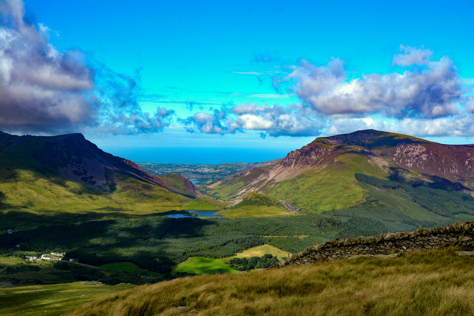 Blick vom Weg zum Snowdon