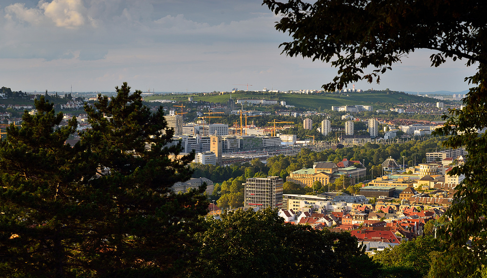 Blick vom Weisenburgpark auf Stuttgart - Killesberg