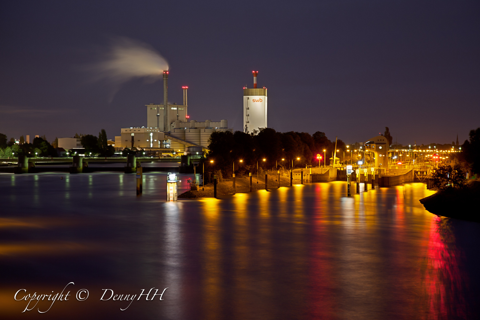 Blick vom Weserwehr Bremen (HDR)