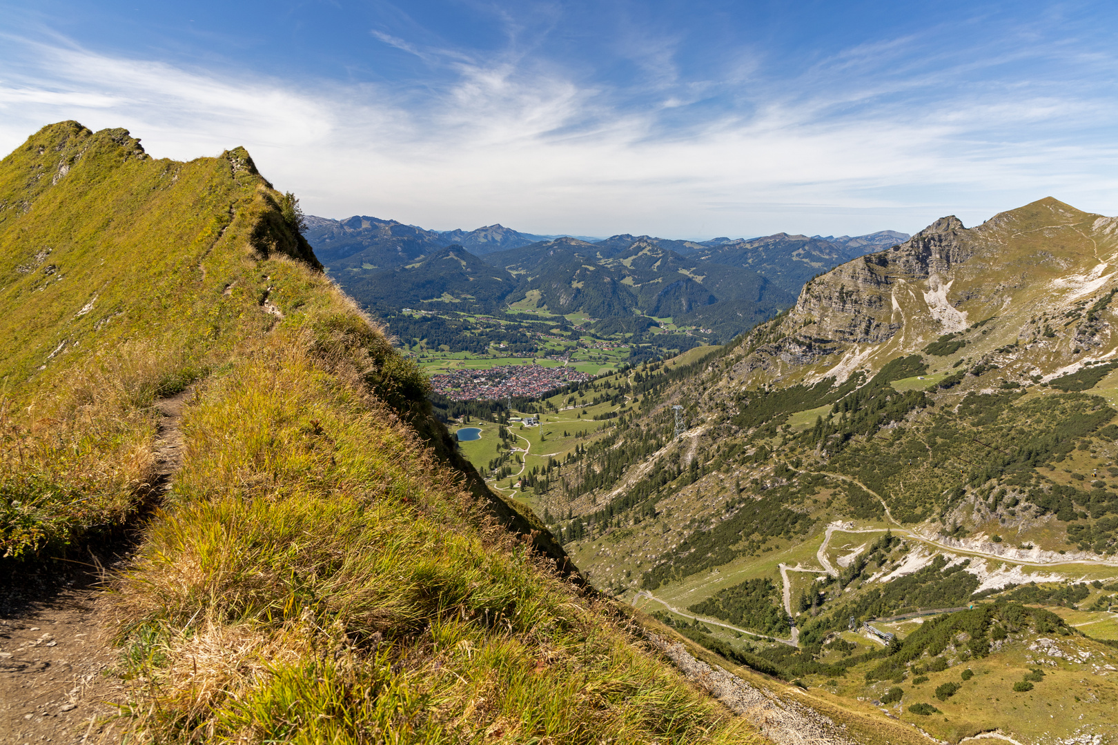 Blick vom Zeigersattel Richtung Oberstdorf