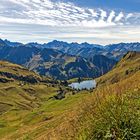 Blick vom Zeigersattel Richtung Seealpsee