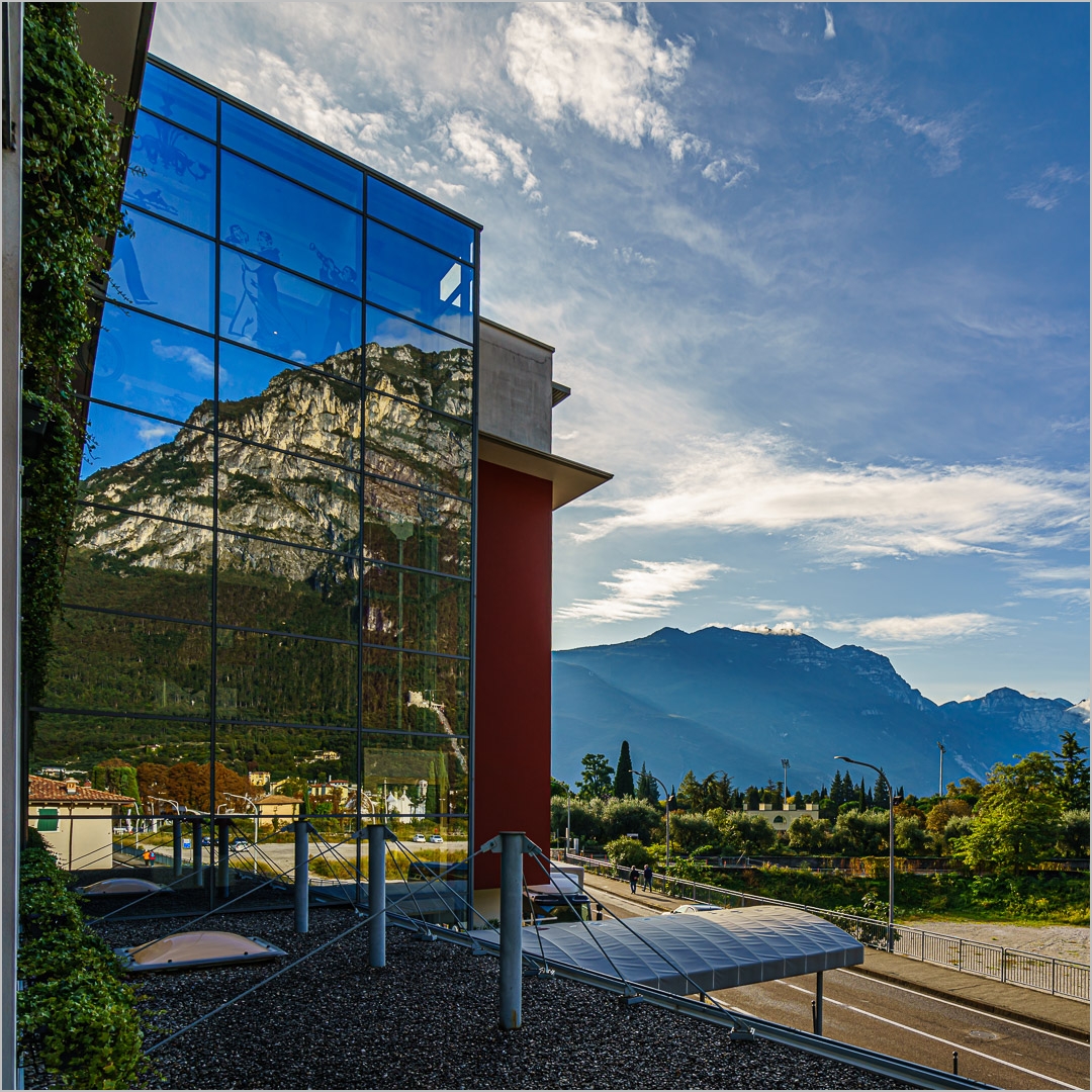 Blick vom Zimmerbalkon Hotel „Luise“/Riva del Garda