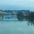 Blick vom Zug auf Passau