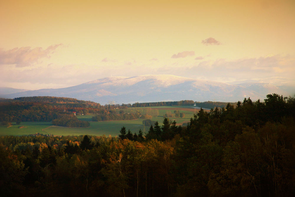 Blick von Beiersdorf bei Oppach Richtung Polen