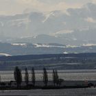 Blick von Birnau auf Unteruhldingen und den Säntis im Hintergrund