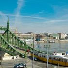 Blick von Buda auf Donau und Freiheitsbrücke