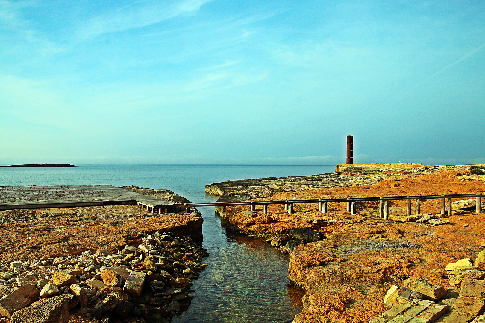 Blick von Colonia de Sant Jordi zur Insel Na Corberana